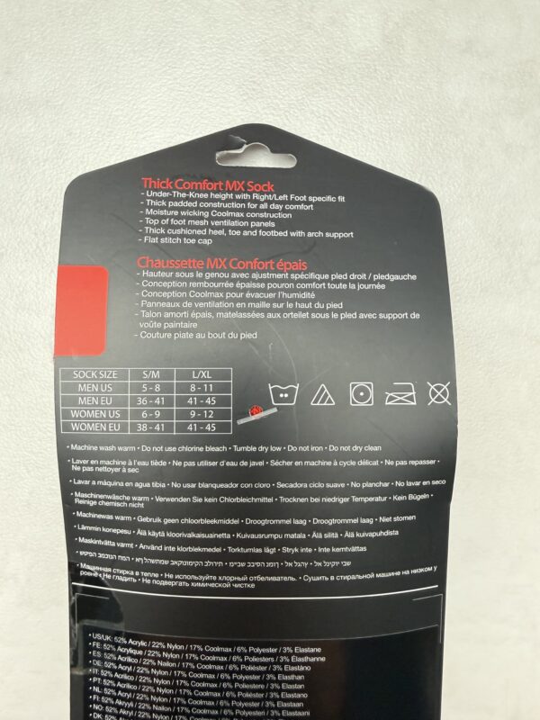 100% TORQUE MX Comfort Sock Rouge/Bleu S/M - Neuf