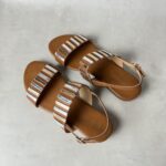 Sandales Poti Pati camel métallisé or argent BK047 Taille 39