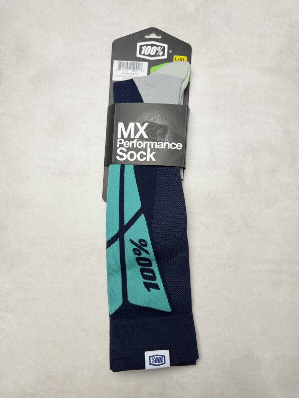 100% MX Performance Sock Hi Side Moto Navy/Grey L/XL