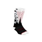 100% TORQUE MX Comfort Sock Chaussettes Moto S/M Noir Blanc