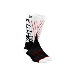 100% TORQUE MX Comfort Sock Chaussettes Moto S/M Noir Blanc