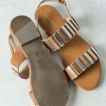 Sandales Poti Pati camel métallisé or argent BK047 Taille 39