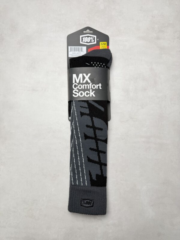 100% TORQUE Chaussettes MX Comfort Moto Noir/Gris