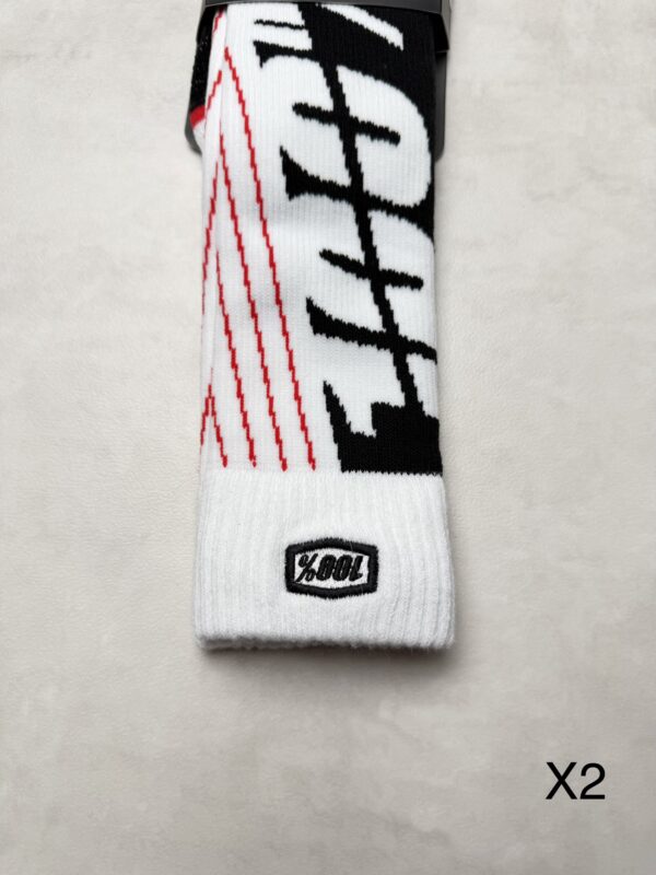 100% TORQUE MX Comfort Sock Chaussettes Moto S/M Noir Blanc