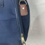 LYS Paris sac trolley cabine bleu marine cuir marron vintage