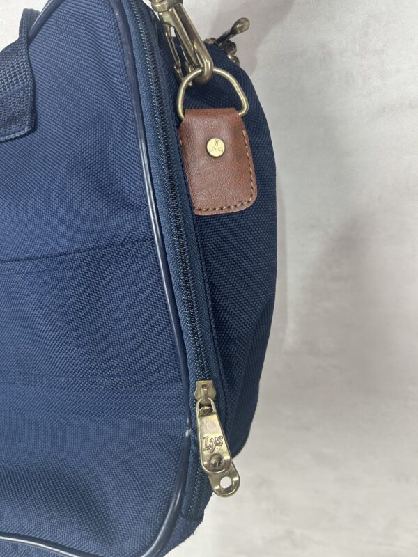 LYS Paris sac trolley cabine bleu marine cuir marron vintage