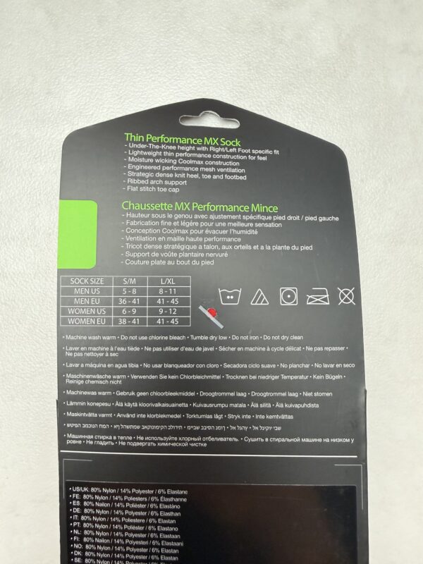 100% MX Performance Sock Hi-Side Blanc/Bleu:Rouge Moto