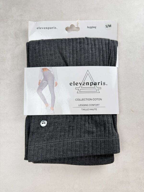 Legging Eleven Paris Collection Coton Taille Haute Gris S/M