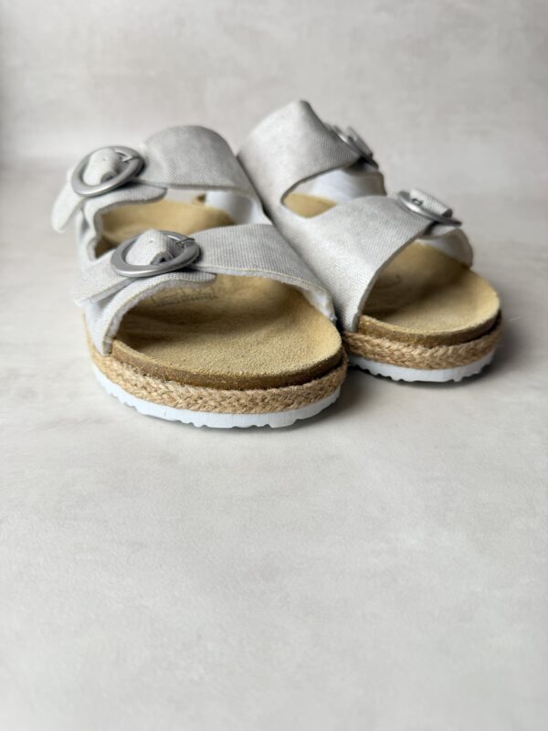 Sandales Natural Walk espadrilles semelle jute gris argenté T38