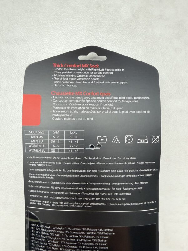 100% TORQUE Chaussettes MX Comfort Moto Noir/Gris