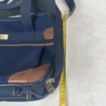 LYS Paris sac trolley cabine bleu marine cuir marron vintage
