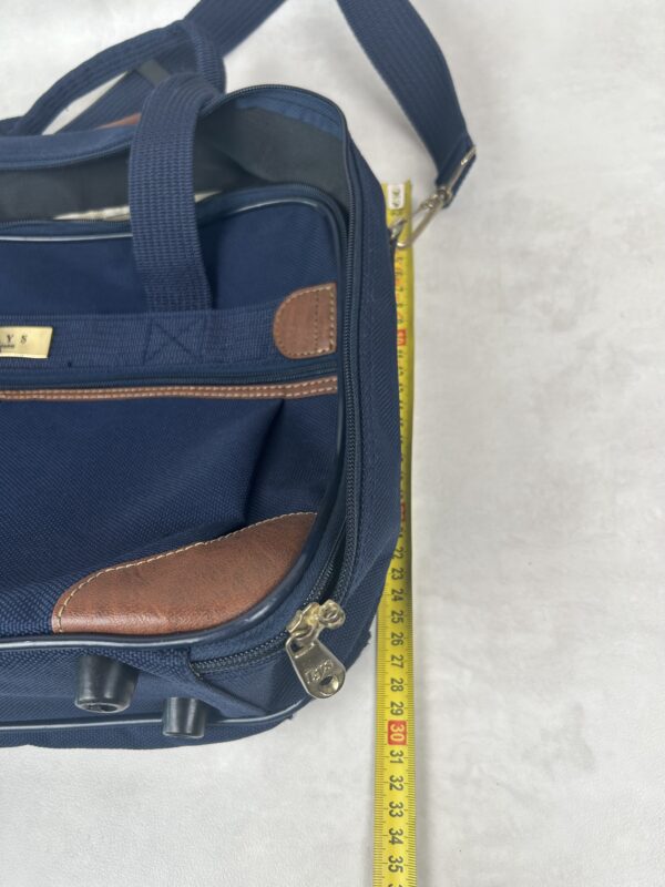 LYS Paris sac trolley cabine bleu marine cuir marron vintage