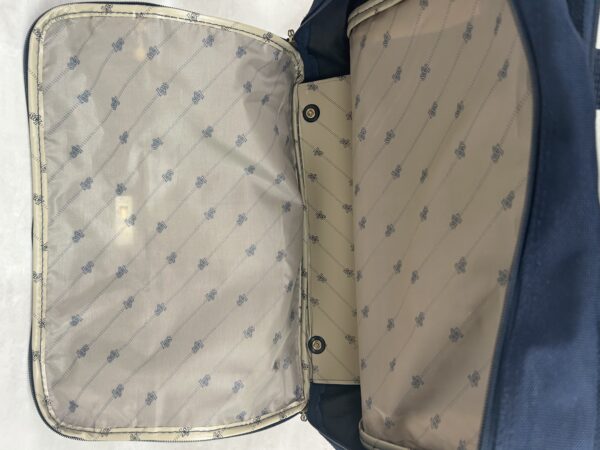 LYS Paris sac trolley cabine bleu marine cuir marron vintage