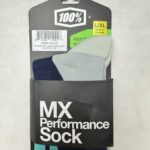 100% MX Performance Sock Hi Side Moto Navy/Grey L/XL
