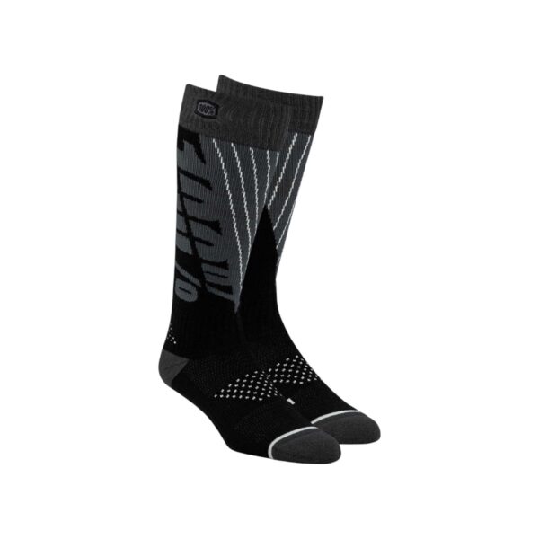 100% TORQUE Chaussettes MX Comfort Moto Noir/Gris
