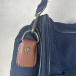 LYS Paris sac trolley cabine bleu marine cuir marron vintage