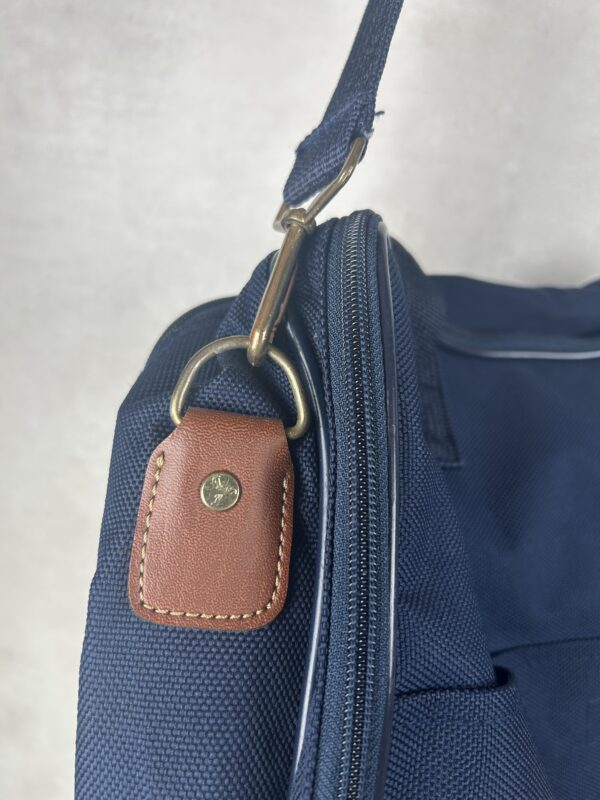 LYS Paris sac trolley cabine bleu marine cuir marron vintage