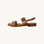 Sandales Poti Pati camel métallisé or argent BK047 Taille 39