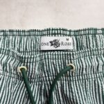 Stone Rose short seersucker coton rayé vert blanc taille M