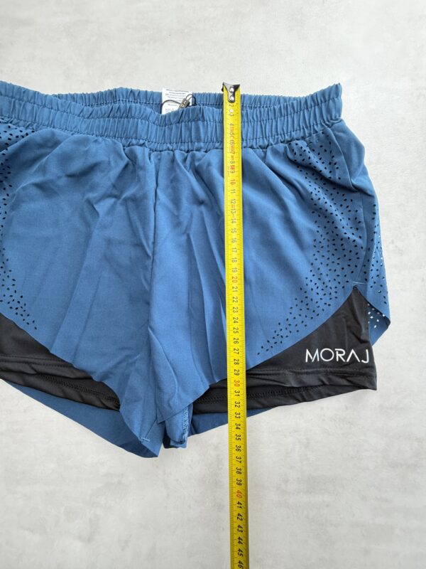 MORAJ Short running 2-en-1 turquoise/noir perforé taille S