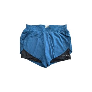 MORAJ Short running 2-en-1 turquoise/noir perforé taille S