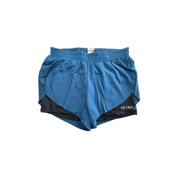 MORAJ Short running 2-en-1 turquoise/noir perforé taille S