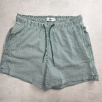 Stone Rose short seersucker coton rayé vert blanc taille M