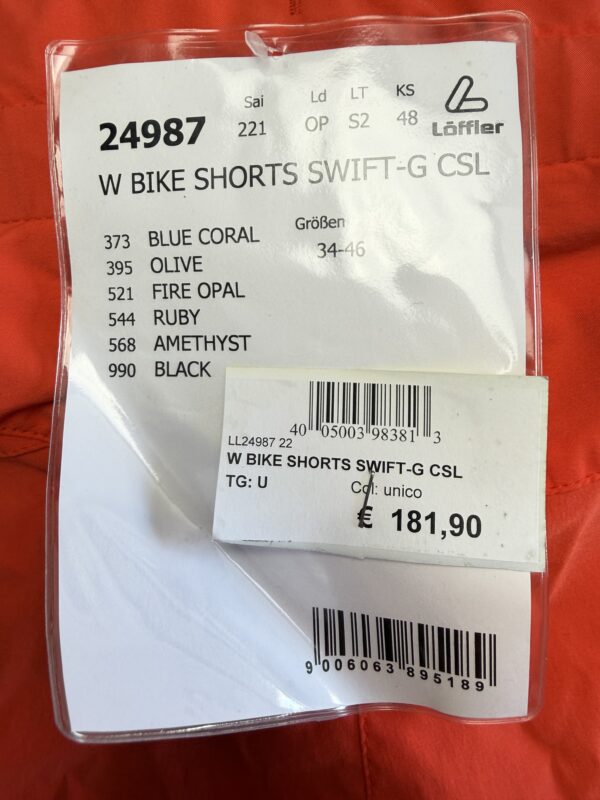 Löffler W Bike Shorts Swift-G CSL Fire Opal S – Short VTT