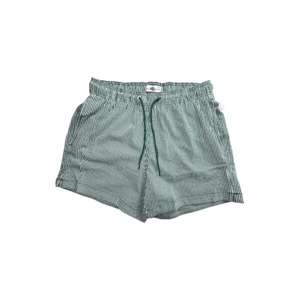 Stone Rose short seersucker coton rayé vert blanc taille M