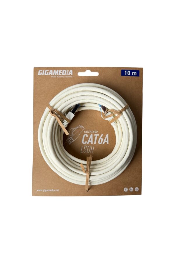 Gigamedia Câble RJ45 CAT6A S/FTP LSZH 10m blanc patchcord