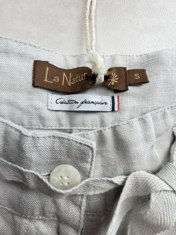La Naturelle short lin 100% femme argile ceinture S