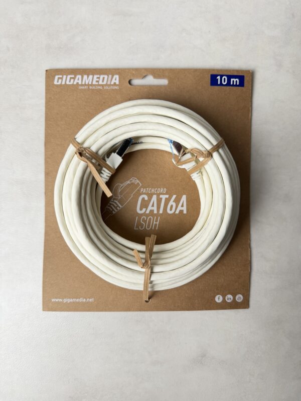 Gigamedia Câble RJ45 CAT6A S/FTP LSZH 10m blanc patchcord