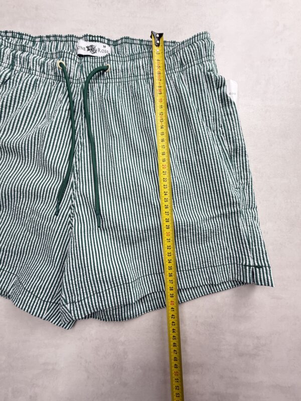 Stone Rose short seersucker coton rayé vert blanc taille M