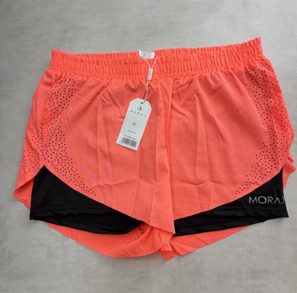Moraj short running 2-en-1 corail perforé XL neuf