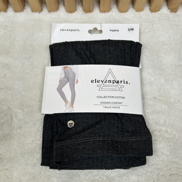 Legging Eleven Paris Collection Coton Taille Haute Gris S/M