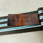 Hackett ceinture rayée cuir tissu taille M