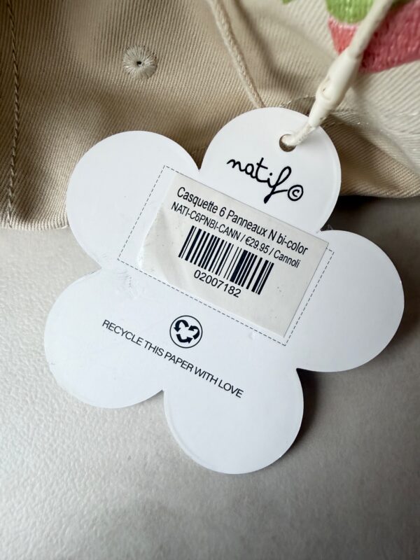 Natif casquette bicolore beige vert réglable
