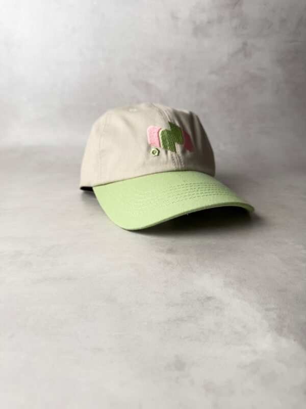 Natif casquette bicolore beige vert réglable