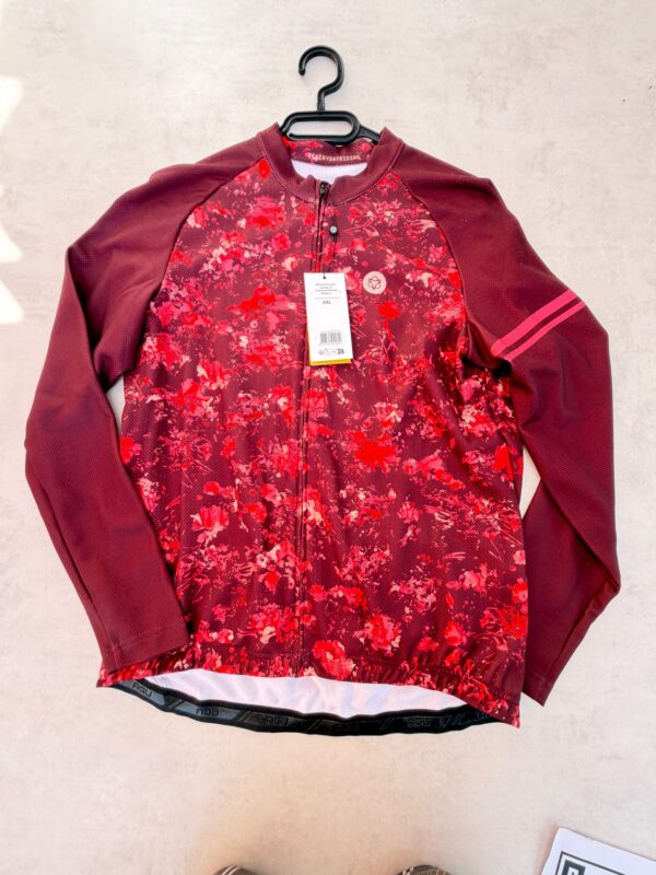 Maillot de cyclisme manches longues AGU Abstract Flower Jersey LS Essential Women Modica femme bordeaux taille XXL — vue 6