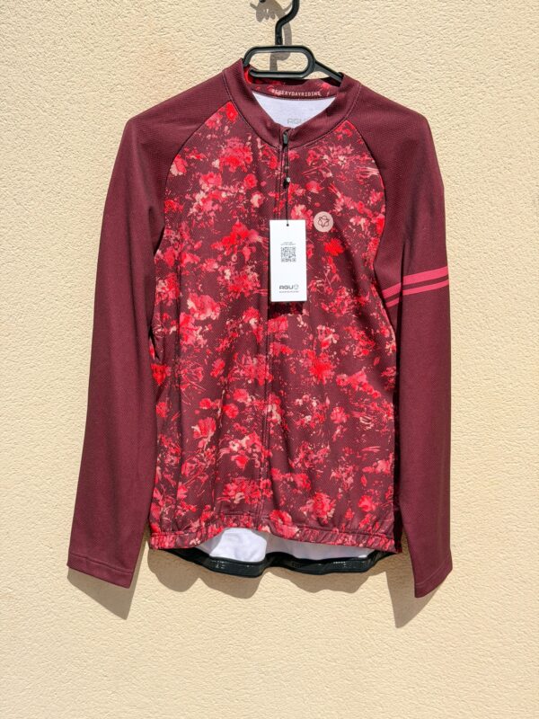 Maillot de cyclisme manches longues AGU Abstract Flower Jersey LS Essential Women Modica femme bordeaux taille XXL — vue 4