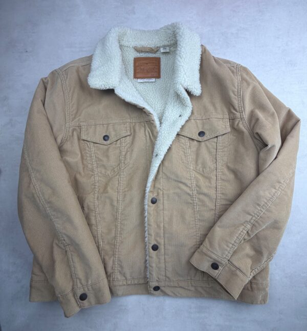 Veste camionneur doublée sherpa Levi's homme beige taille XL — vue 3
