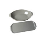 Lot de 2 plats à four Staub gris taupe taille TU