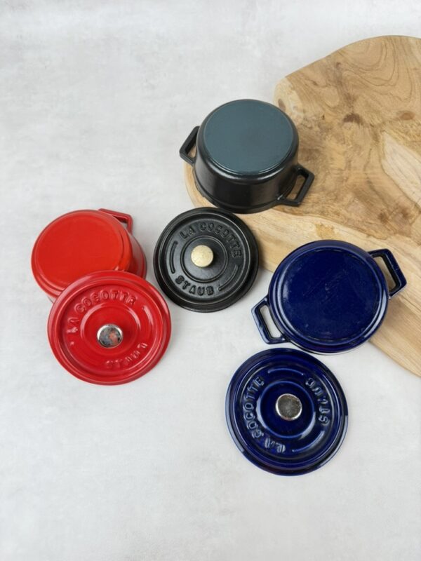 Lot de 3 mini cocottes avec couvercles Staub multicolore taille 10 cm — vue 9