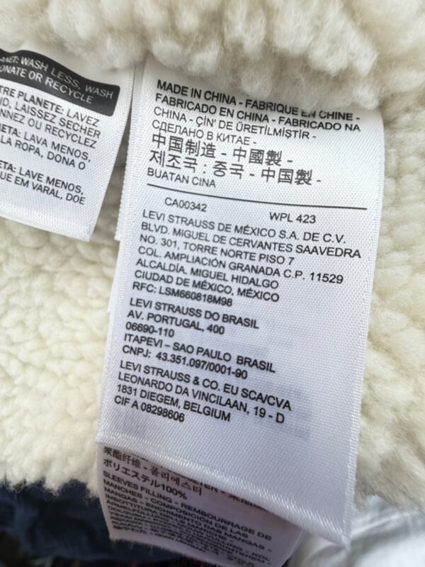 Veste camionneur doublée sherpa Levi's homme beige taille XL — vue 9