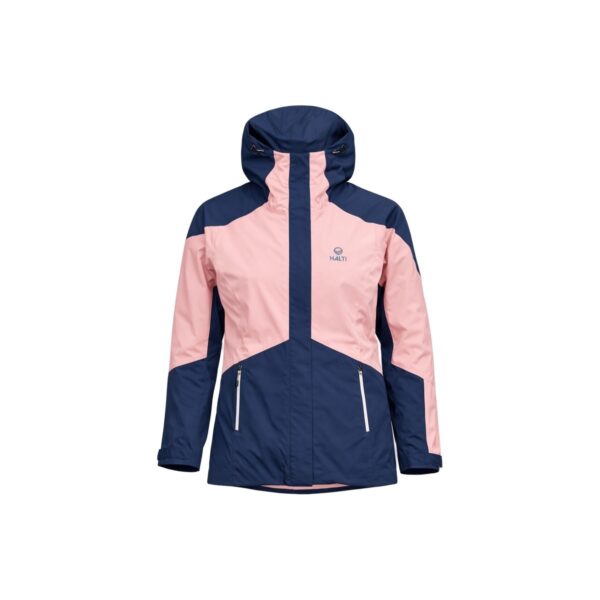 Veste de ski femme Halti Corinne W+ DX Ski Jacket rose corail/bleu marine taille FR 44+ (FIN/DE 42+, ITA 48+)