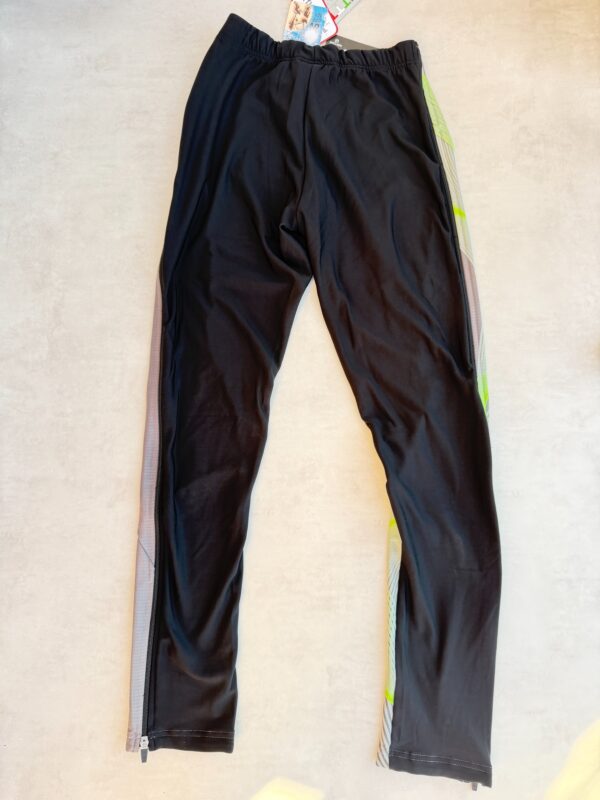Pantalon long technique sicleri unisexe gris anthracite/noir/vert fluo taille L — vue 10