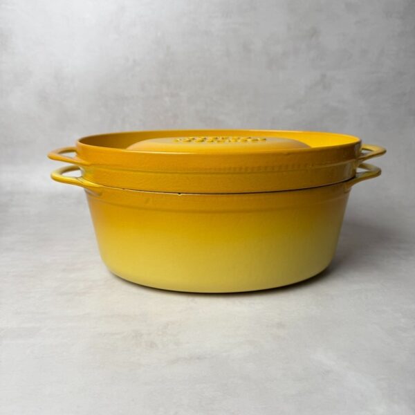 Cocotte ovale avec couvercle Cousances La Doufeu jaune — vue 2