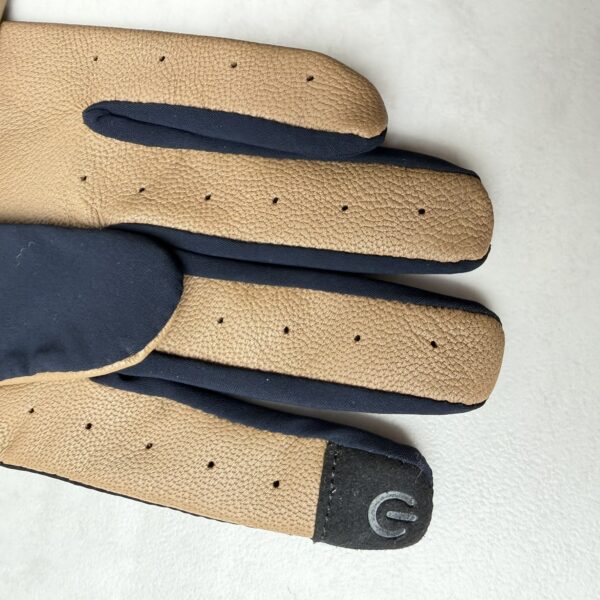Gants de moto Racer Iron homme beige/bleu marine taille XXL — vue 4