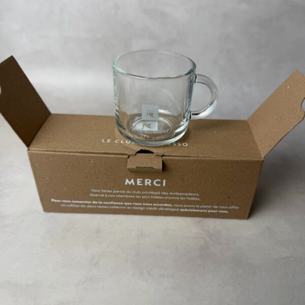 Coffret de 2 tasses double espresso Nespresso Collection exclusive Ambassador transparent — vue 4