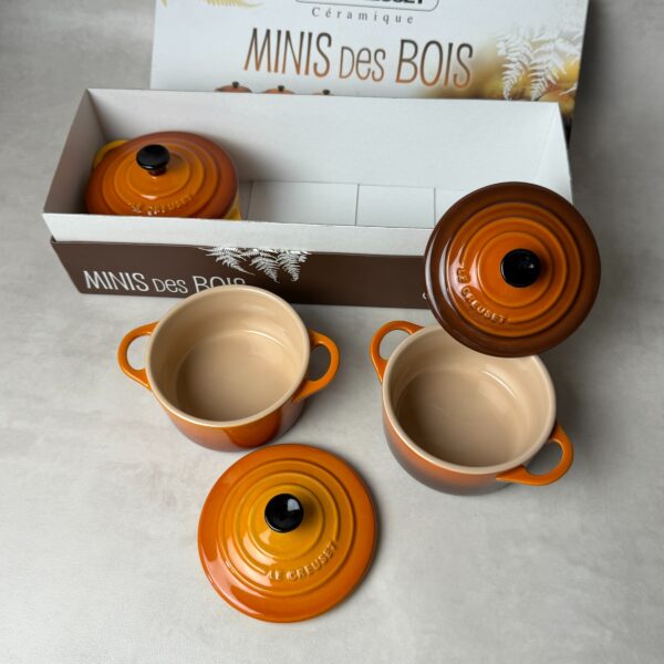 Coffret de mini-cocottes rondes avec couvercles Le Creuset Mini Round Cocotte Autumn Leaves multicolore automnal — vue 3